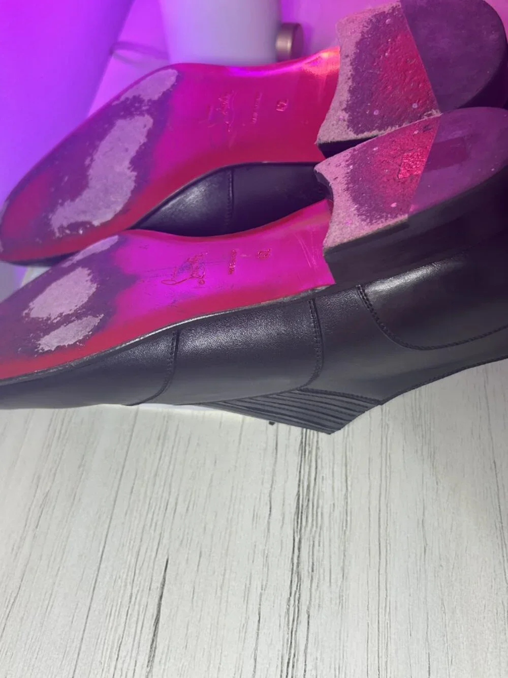 Christian Louboutin black oxfords, size 42